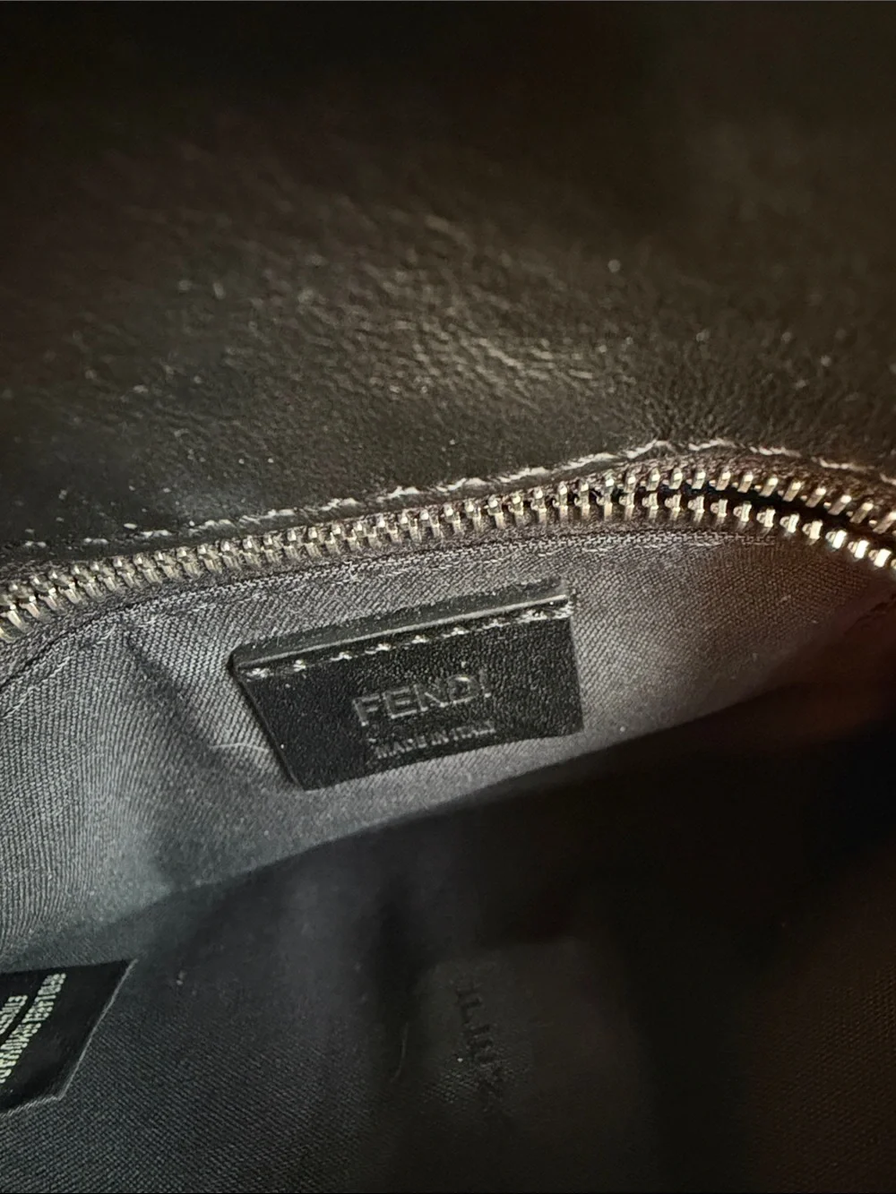 Fendi Brown Logo Canvas Clutch with Cream Flap and Tan Strap